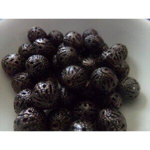 Red Copper Plated Filigree Spacer Beads 12mm